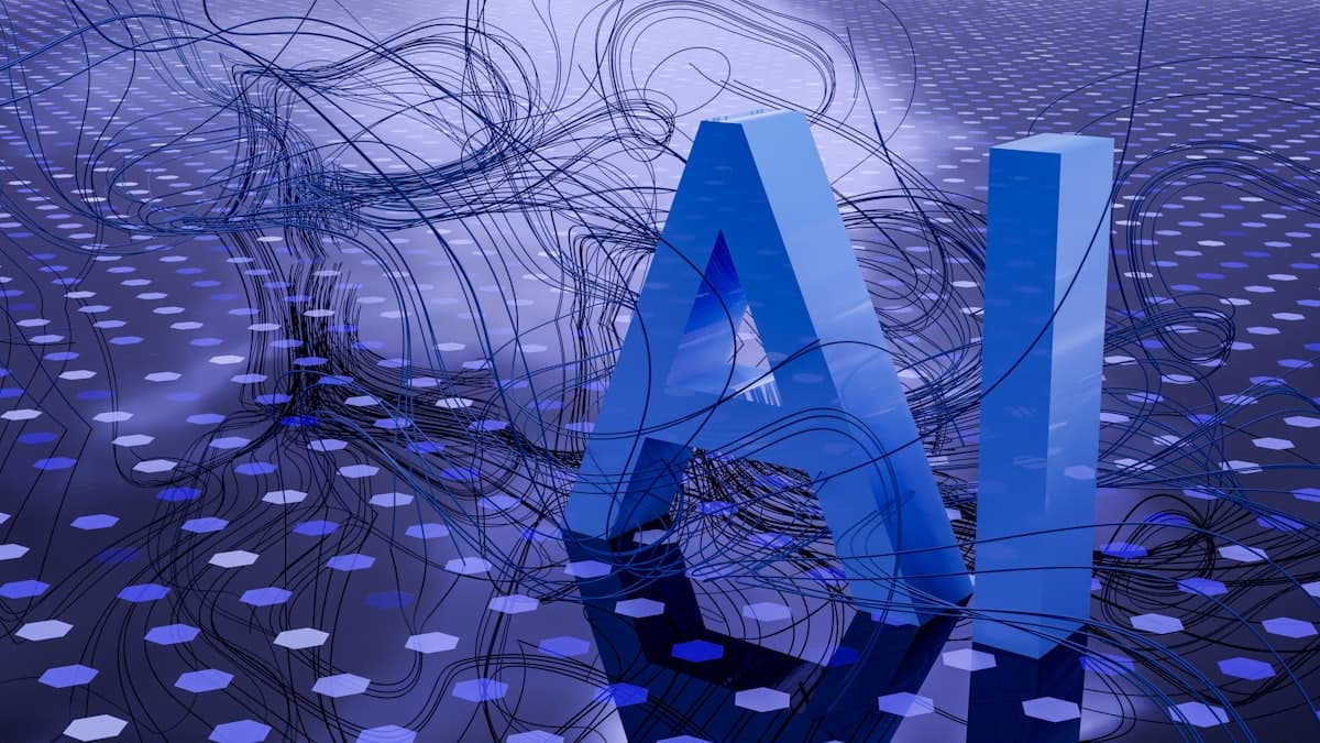 Abstract AI network visualization representing collaborating agents